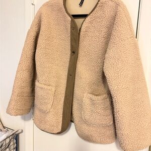 Women's Tan Sherpa Jacket